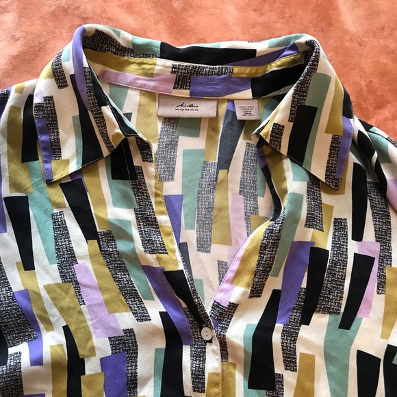 Silk retro-style button up blouse - Picture 3 of 3